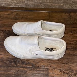 White Slip-On Vans
